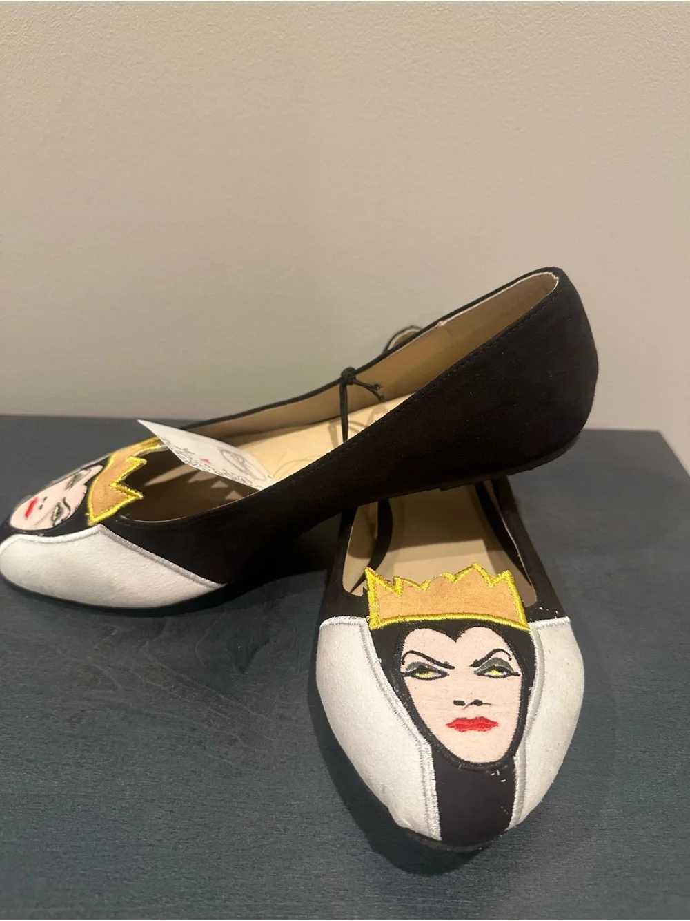 Disney Ivory, Black & Gold Evil Queen Embroidered Ballet Flats